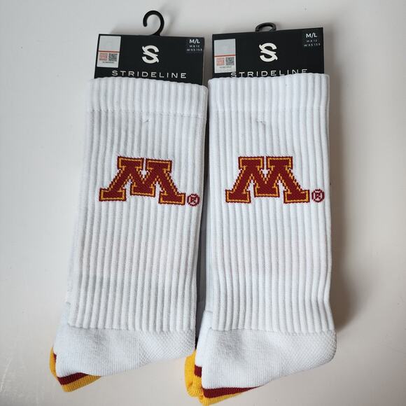Strideline University Of Minnesota Golden Gopher Crew Socks Size M/L Lot Of 2 - Picture 1 of 4